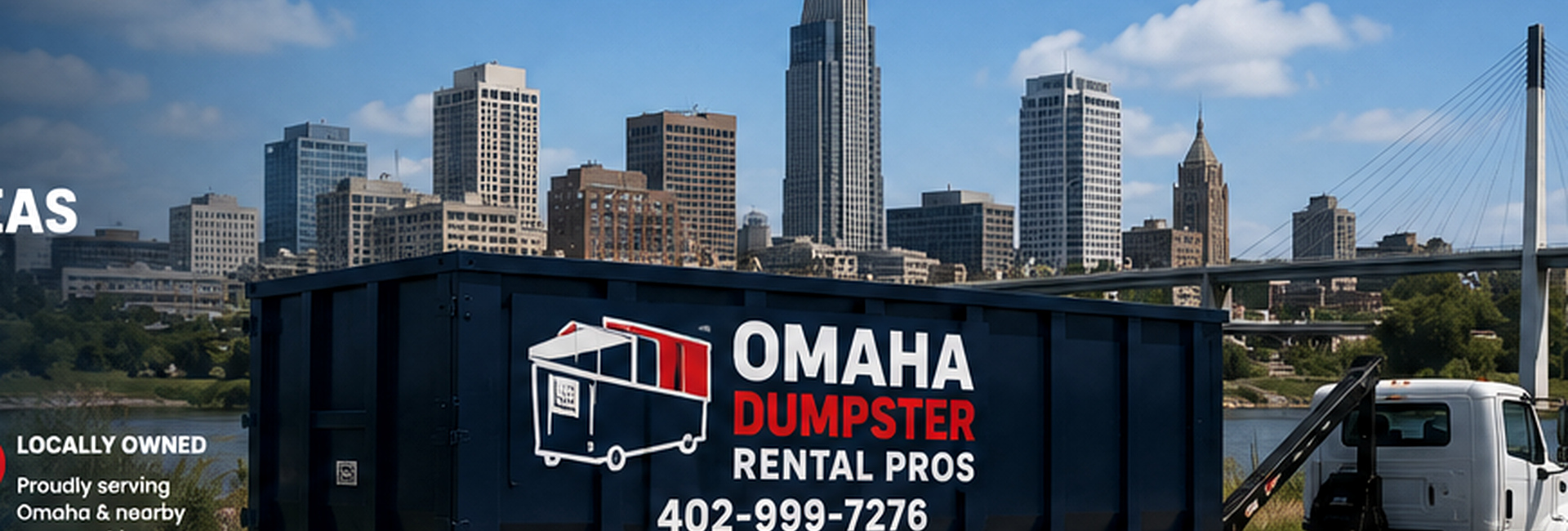 Downtown Omaha skyline and surrounding metro service area